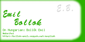 emil bollok business card
